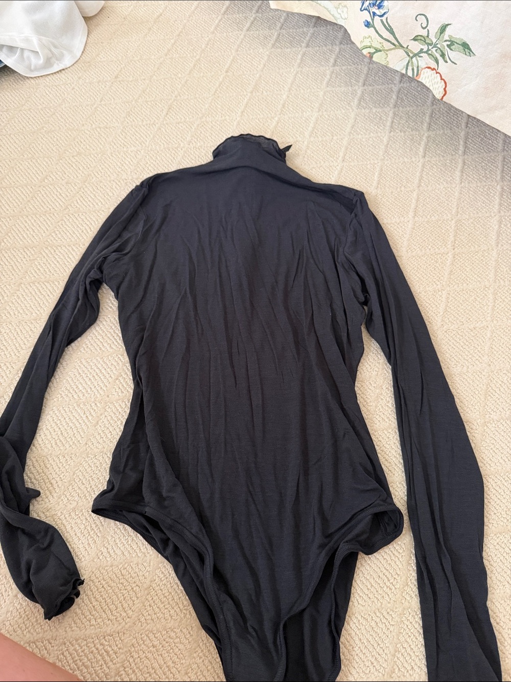 SKIMS Black Long-Sleeve Turtleneck Bodysuit
